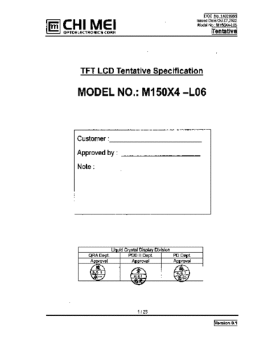 . Various Panel CMO M150X4-L06 0 [DS]  . Various LCD Panels Panel_CMO_M150X4-L06_0_[DS].pdf