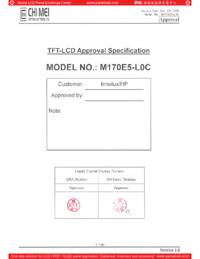 . Various Panel CMO M170E5-L0C 2 [DS]  . Various LCD Panels Panel_CMO_M170E5-L0C_2_[DS].pdf