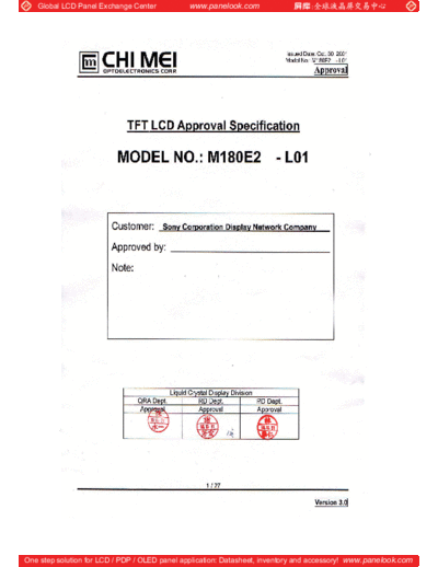 . Various Panel CMO M180E2-L01 0 [DS]  . Various LCD Panels Panel_CMO_M180E2-L01_0_[DS].pdf