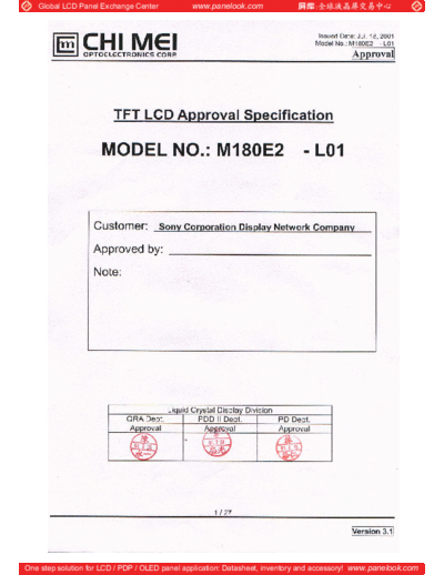 . Various Panel CMO M180E2-L01 1 [DS]  . Various LCD Panels Panel_CMO_M180E2-L01_1_[DS].pdf