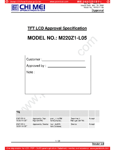 . Various Panel CMO M220Z1-L05 0 [DS]  . Various LCD Panels Panel_CMO_M220Z1-L05_0_[DS].pdf