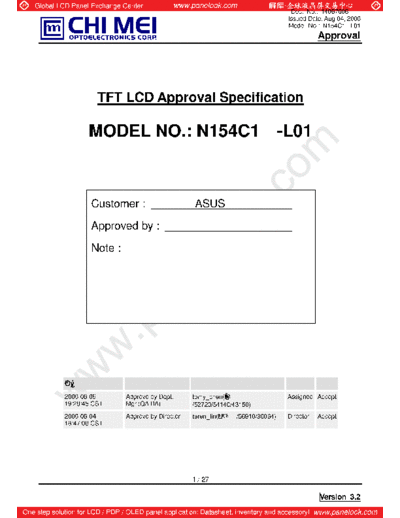 . Various Panel CMO N154C1-L01 5 [DS]  . Various LCD Panels Panel_CMO_N154C1-L01_5_[DS].pdf