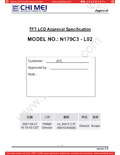 . Various Panel CMO N170C3-L02 0 [DS]  . Various LCD Panels Panel_CMO_N170C3-L02_0_[DS].pdf