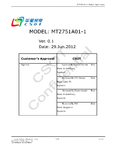 . Various Panel CSOT MT2751A01-1 2 [DS]  . Various LCD Panels Panel_CSOT_MT2751A01-1_2_[DS].pdf
