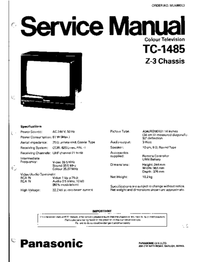 panasonic tc-1485-z3 138  panasonic TV tc-1485-z3_138.pdf