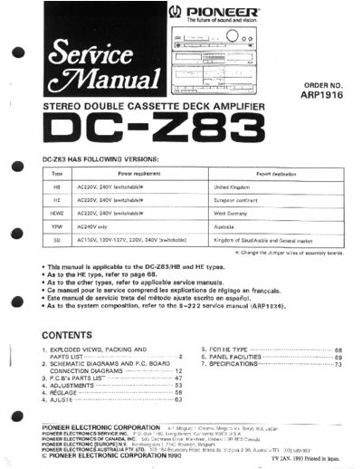Pioneer dc-z83  Pioneer Audio dc-z83.pdf