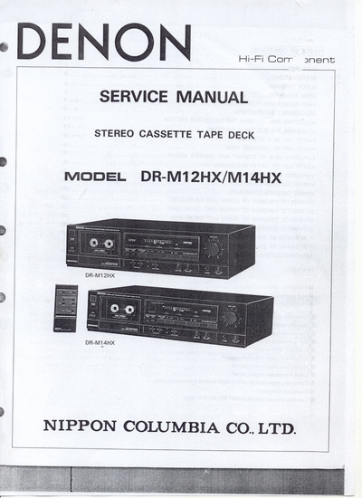 DENON DR-M12HX  service manual  DENON Audio DR-M12HX DR-M12HX  service manual.rar