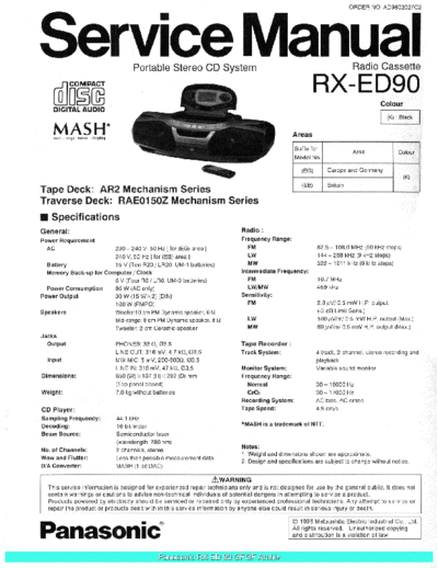 panasonic RXED90 sch  panasonic Audio RX-ED90 Panasonic_RXED90_sch.pdf