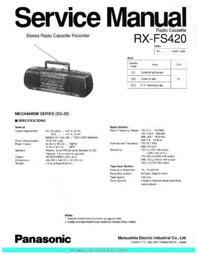 panasonic RXFS420 sch  panasonic Audio RX-FS420 Panasonic_RXFS420_sch.pdf