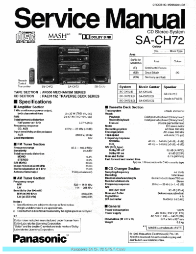 panasonic Panasonic SACH72 sch  panasonic Audio SA-CH72 Panasonic_SACH72_sch.pdf
