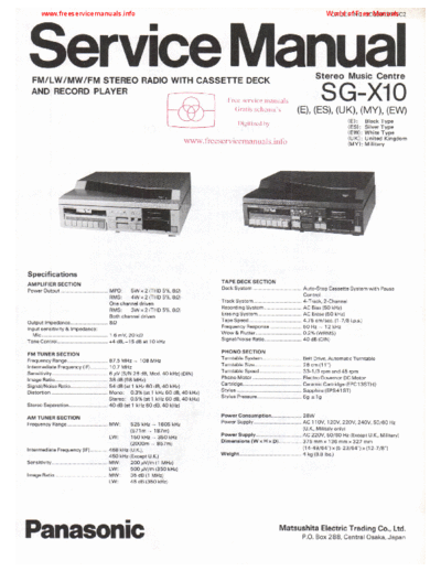 panasonic panasonic sg-x10  panasonic Audio SG-X10 panasonic_sg-x10.pdf