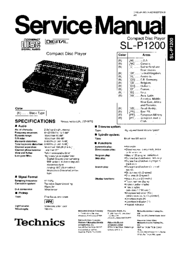 panasonic 6433 - manual de servicio  panasonic Audio SL-P1200 6433 - manual de servicio.pdf