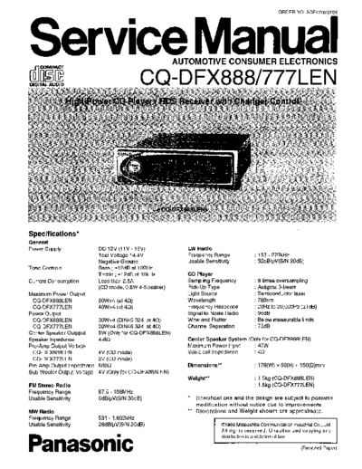 panasonic adfx888l 163  panasonic Car Audio CQ-DFX888 adfx888l_163.pdf