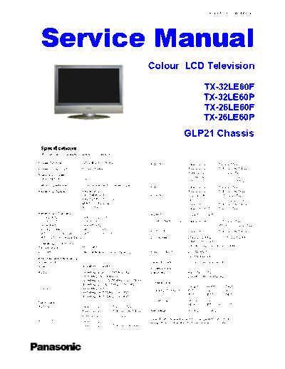 panasonic PCZ0608063CE  panasonic LCD TX-26LE60F PCZ0608063CE.pdf