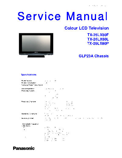 panasonic PCZ0809162CE  panasonic LCD TX-26LX80F  chassis GLP23A PCZ0809162CE.pdf