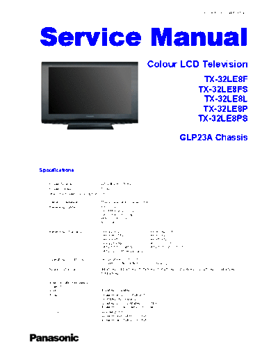 panasonic PCZ0805037CE  panasonic LCD TX-32LE8L PCZ0805037CE.pdf