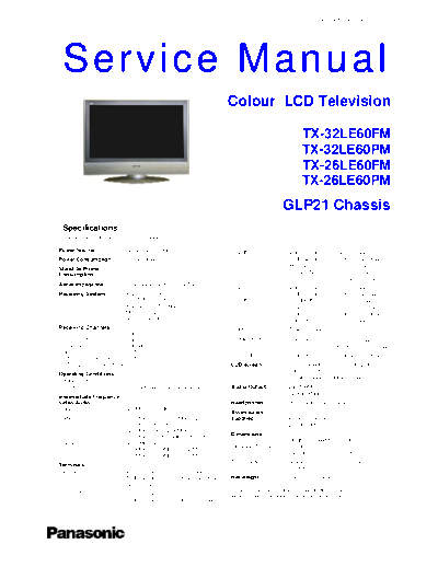 panasonic PCZ0612137CE  panasonic LCD TX-32LE60FM PCZ0612137CE.pdf
