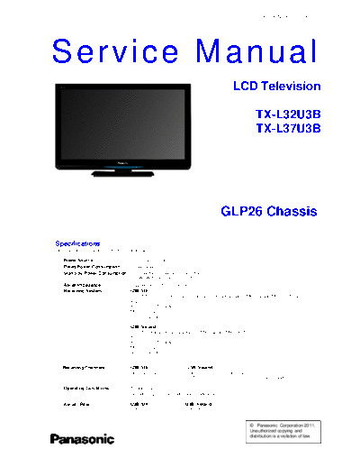panasonic PCZ1104095CE  panasonic LCD TX-L32U3B PCZ1104095CE.pdf