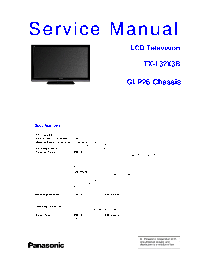 panasonic PCZ1107116CE  panasonic LCD TX-L32X3B PCZ1107116CE.pdf