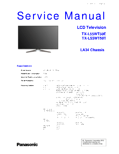 panasonic pcz1205095ce  panasonic LCD TXL55WT50E pcz1205095ce.pdf