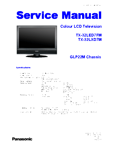 panasonic PCZ0801005CE  panasonic LED TX-32LED7FM PCZ0801005CE.pdf