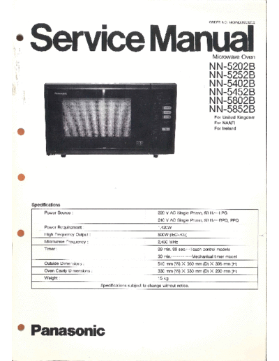 panasonic NN-5252  panasonic Micro wave oven NN-5502B NN-5252.pdf