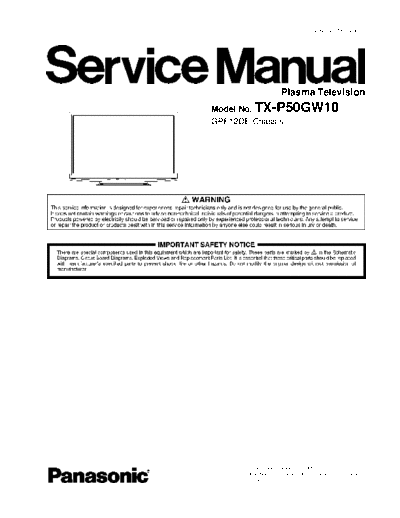 panasonic tx p50gw10 service manual  panasonic Plasma TV TX-P50GW10 tx_p50gw10 service manual.pdf