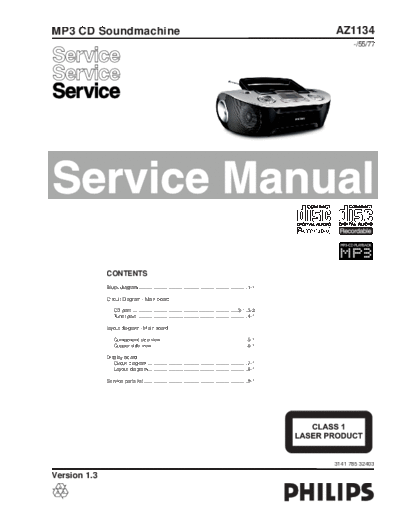 Philips hfe philips az1134 service en  Philips Audio AZ1134 hfe_philips_az1134_service_en.pdf