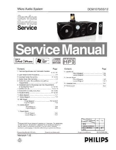Philips service  Philips Audio DCM1070 service.pdf