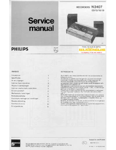 Philips Service Manual N2407  Philips Audio N2407 Service_Manual_N2407.pdf