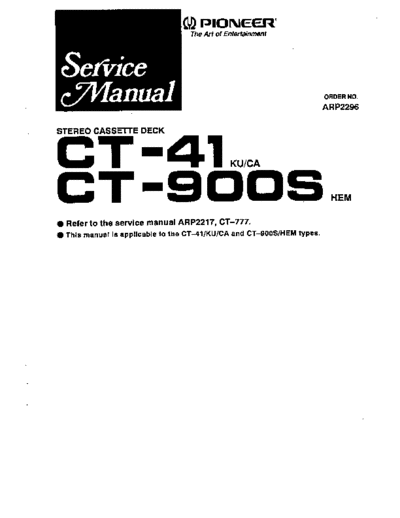 Pioneer hfe pioneer ct-41 900s service  Pioneer Audio CT-900S hfe_pioneer_ct-41_900s_service.pdf