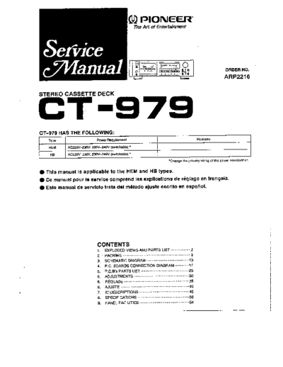 Pioneer hfe pioneer ct-979 service  Pioneer Audio CT-979 hfe_pioneer_ct-979_service.pdf