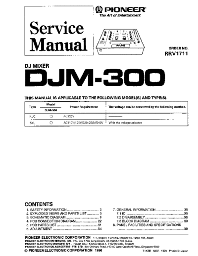 Pioneer PIONEER DJM-300 RRV1711 DJ-Mixer Full  Pioneer Audio DJM-300 PIONEER_DJM-300_RRV1711_DJ-Mixer_Full.pdf