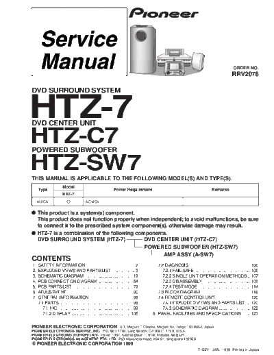Pioneer HTZ-7 C7 SW7 RRV2076  Pioneer Audio HTZ-SW7 HTZ-7_C7_SW7_RRV2076.pdf