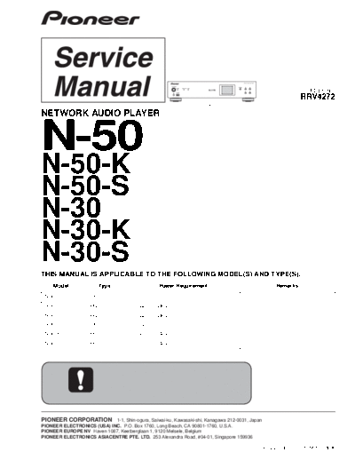 Pioneer hfe pioneer n-30 50 service en  Pioneer Audio N-30 hfe_pioneer_n-30_50_service_en.pdf