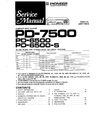 Pioneer hfe   pd-6500 7500 service  Pioneer Audio PD-6500 hfe_pioneer_pd-6500_7500_service.pdf