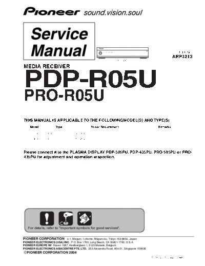 Pioneer pioneer pdpr05u plasma  Pioneer Audio PDP-R05U pioneer_pdpr05u_plasma.pdf