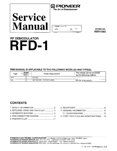 Pioneer hfe   rfd-1 service rrv1945 en  Pioneer Audio RFD-1 hfe_pioneer_rfd-1_service_rrv1945_en.pdf
