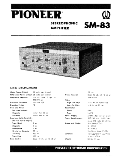 Pioneer hfe pioneer sm-83 specs schematic en  Pioneer Audio SM-83 hfe_pioneer_sm-83_specs_schematic_en.pdf