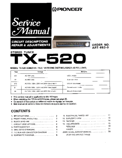 Pioneer hfe   tx-520 service partial  Pioneer Audio TX-520L hfe_pioneer_tx-520_service_partial.pdf