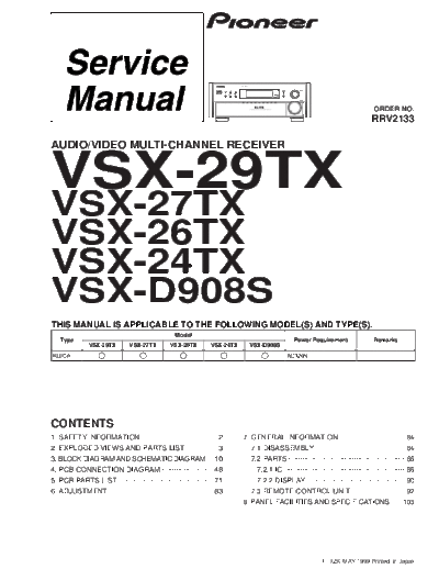 Pioneer hfe pioneer vsx-d908s 24tx 26tx 27tx 29tx service en  Pioneer Audio VSX-24TX hfe_pioneer_vsx-d908s_24tx_26tx_27tx_29tx_service_en.pdf