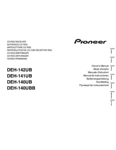 Pioneer DEH-140UB manual EN FR IT ES DE NL RU  Pioneer Car Audio DEH-140UB DEH-140UB_manual_EN_FR_IT_ES_DE_NL_RU.pdf