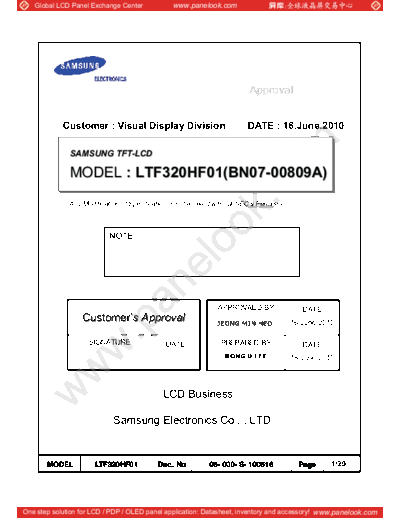 . Various Panel SAMSUNG LTF320HF01 0 [DS]  . Various LCD Panels Panel_SAMSUNG_LTF320HF01_0_[DS].pdf
