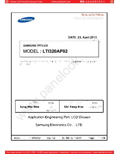 . Various Panel SAMSUNG LTI320AP02 4 [DS]  . Various LCD Panels Panel_SAMSUNG_LTI320AP02_4_[DS].pdf