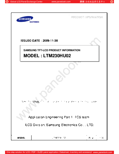 . Various Panel SAMSUNG LTM230HU02 0 [DS]  . Various LCD Panels Panel_SAMSUNG_LTM230HU02_0_[DS].pdf