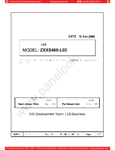 . Various Panel ZHIXUAN ZXXS460-L03 0 [DS]  . Various LCD Panels Panel_ZHIXUAN_ZXXS460-L03_0_[DS].pdf