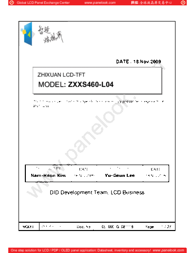 . Various Panel ZHIXUAN ZXXS460-L04 0 [DS]  . Various LCD Panels Panel_ZHIXUAN_ZXXS460-L04_0_[DS].pdf