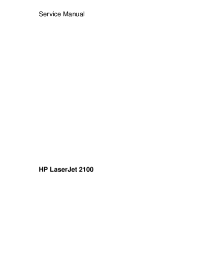 HP HP LaserJet 2100 Service Manual  HP printer HP LaserJet 2100 Service Manual.pdf