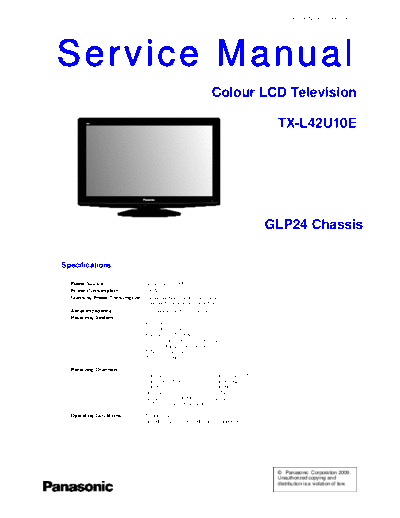 panasonic GLP24 TX-L42U10E  panasonic LCD GLP24 TX-L42U10E.pdf