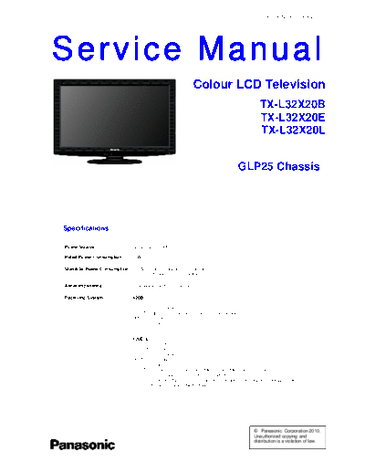 panasonic GLP25 TX-L32X20B TX-L32X20E TX-L32X20L  panasonic LCD GLP25 TX-L32X20B TX-L32X20E TX-L32X20L.pdf